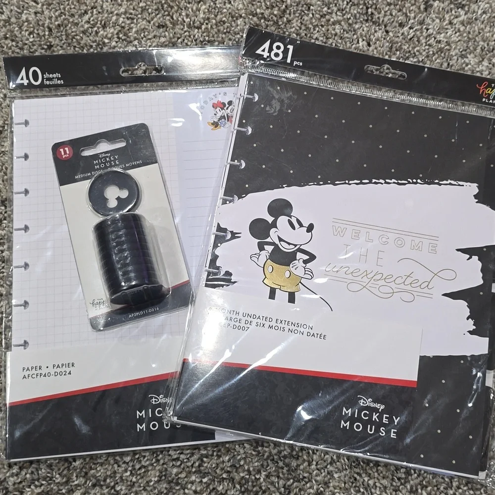 The Happy Planner Disney Mickey Mouse Undated Calender Extension Pack & Paper